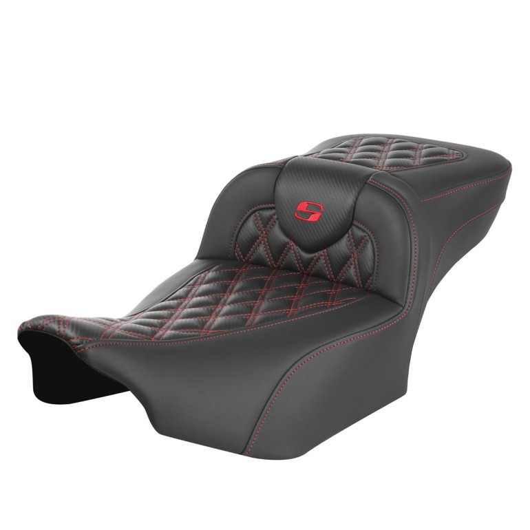 Saddlemen Road Sofa Lattice Stitch Extended Reach Colored Stitch Seat - Harley-Davidson Road Glide/Street Glide/CVO Road Glide/CVO Street Glide (2023-2026)