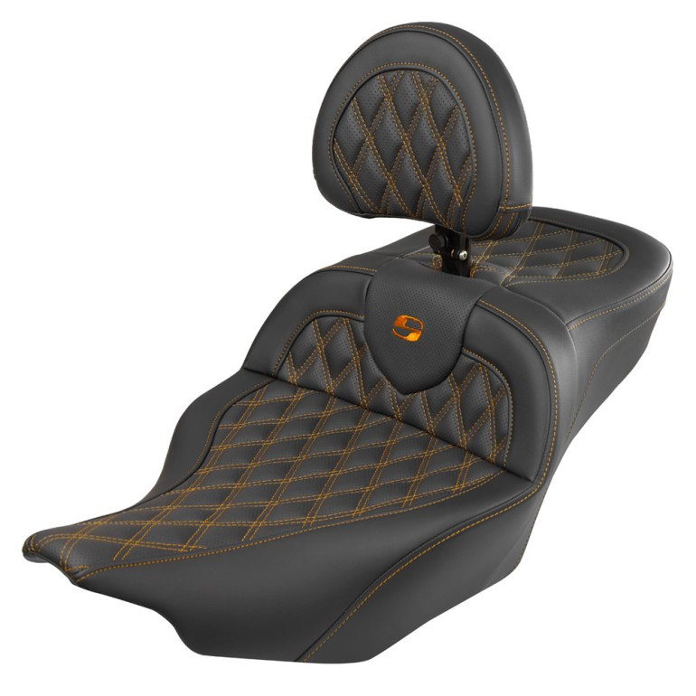 Saddlemen Road Sofa King Lattice Stitch Extended Reach Colored Stitch Seat - Harley-Davidson Road Glide/Street Glide/CVO Road Glide/CVO Street Glide (2023-2026)