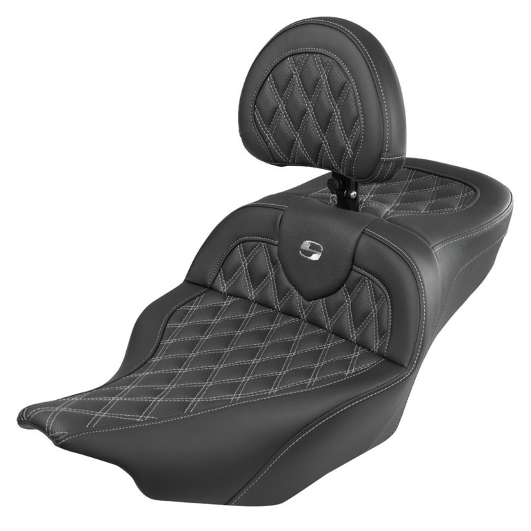 Saddlemen Road Sofa King Lattice Stitch Extended Reach Colored Stitch Seat - Harley-Davidson Road Glide/Street Glide/CVO Road Glide/CVO Street Glide (2023-2026)