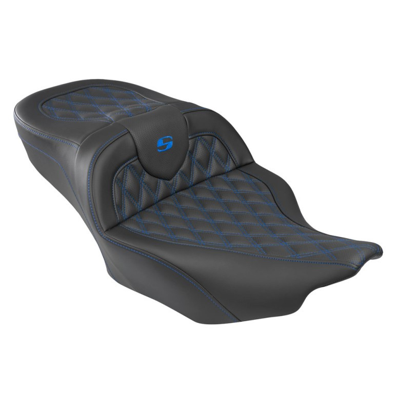 Saddlemen Road Sofa King Lattice Stitch Extended Reach Colored Stitch Seat - Harley-Davidson Road Glide/Street Glide/CVO Road Glide/CVO Street Glide (2023-2026)