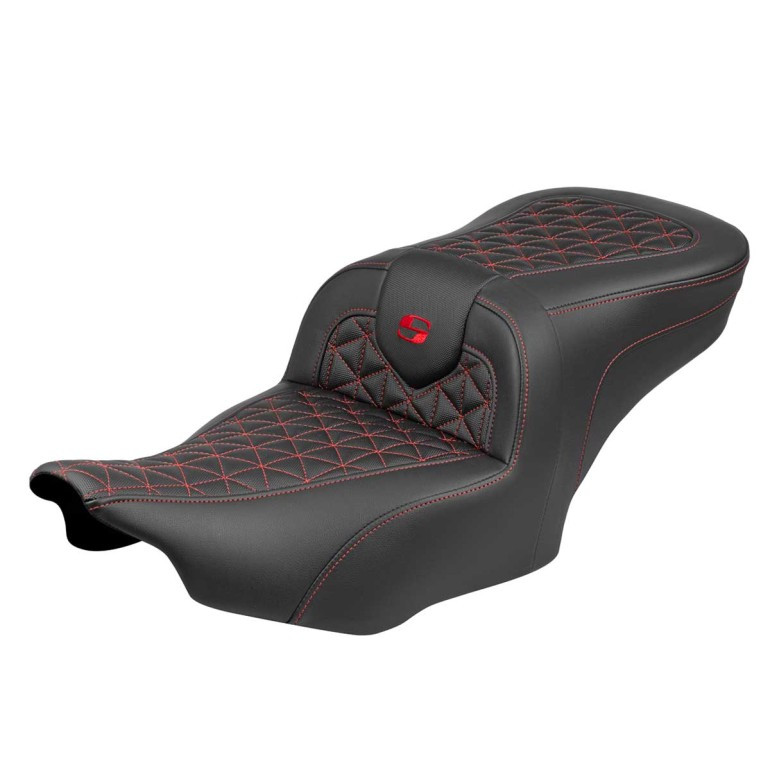 Saddlemen Road Sofa Tri-Gripper Colored Stitch Seat - Harley-Davidson Road Glide/Street Glide/CVO Road Glide/CVO Street Glide (2023-2026)