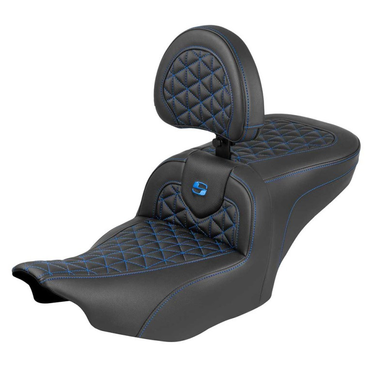 Saddlemen Road Sofa Tri-Gripper Colored Stitch Seat - Harley-Davidson Road Glide/Street Glide/CVO Road Glide/CVO Street Glide (2023-2026)