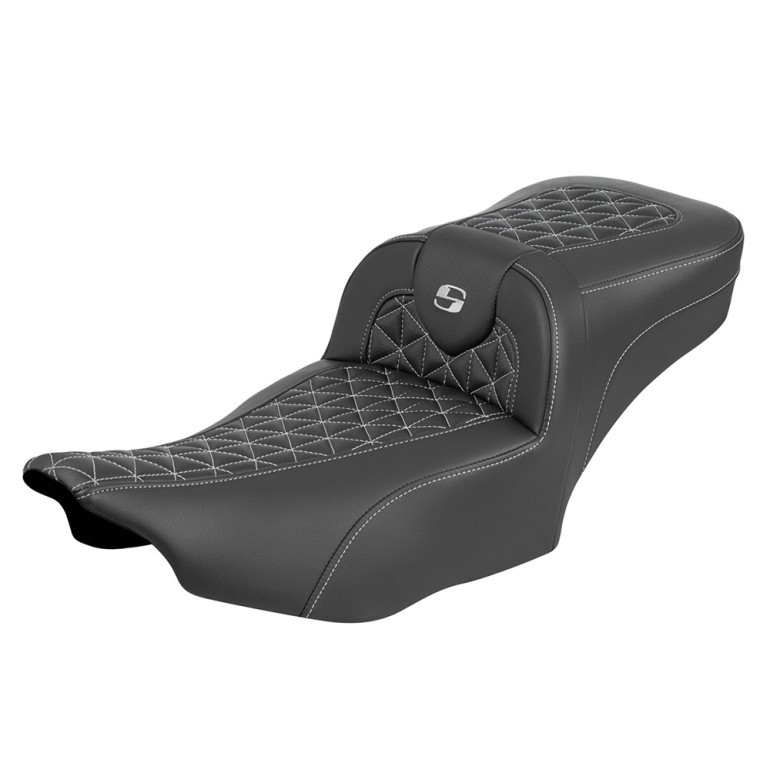 Saddlemen Road Sofa Tri-Gripper Extended Reach Colored Stitch Seat - Harley-Davidson Road Glide/Street Glide/CVO Road Glide/CVO Street Glide (2023-2026)