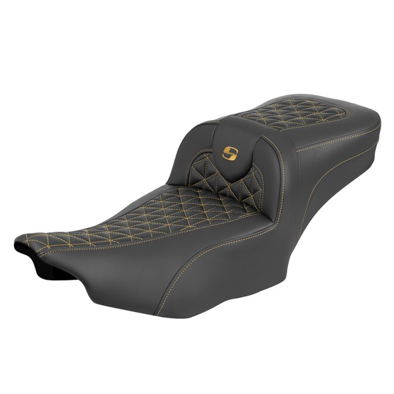 Saddlemen Road Sofa Tri-Gripper Extended Reach Colored Stitch Seat - Harley-Davidson Road Glide/Street Glide/CVO Road Glide/CVO Street Glide (2023-2026)