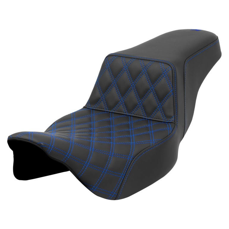 Saddlemen Step-Up Front Lattice Stitch Extended Reach Colored Stitch Seat - Harley-Davidson FLHR/FLHT/FLHX/FLTR Touring (2008-2024)