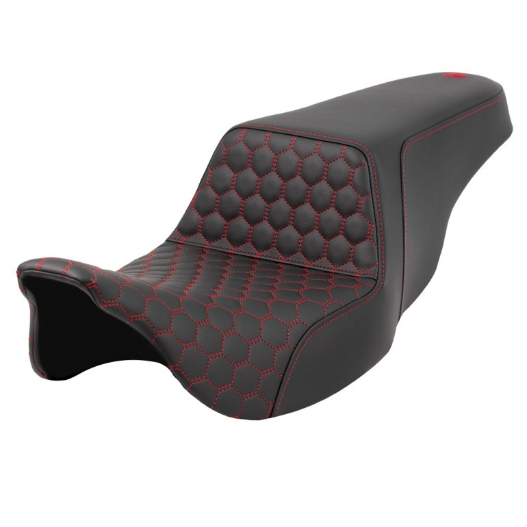 Saddlemen Step-Up Honeycomb Stitch Colored Stitch Seat - Harley-Davidson FLHR/FLHT/FLHX/FLTR Touring (2008-2025)