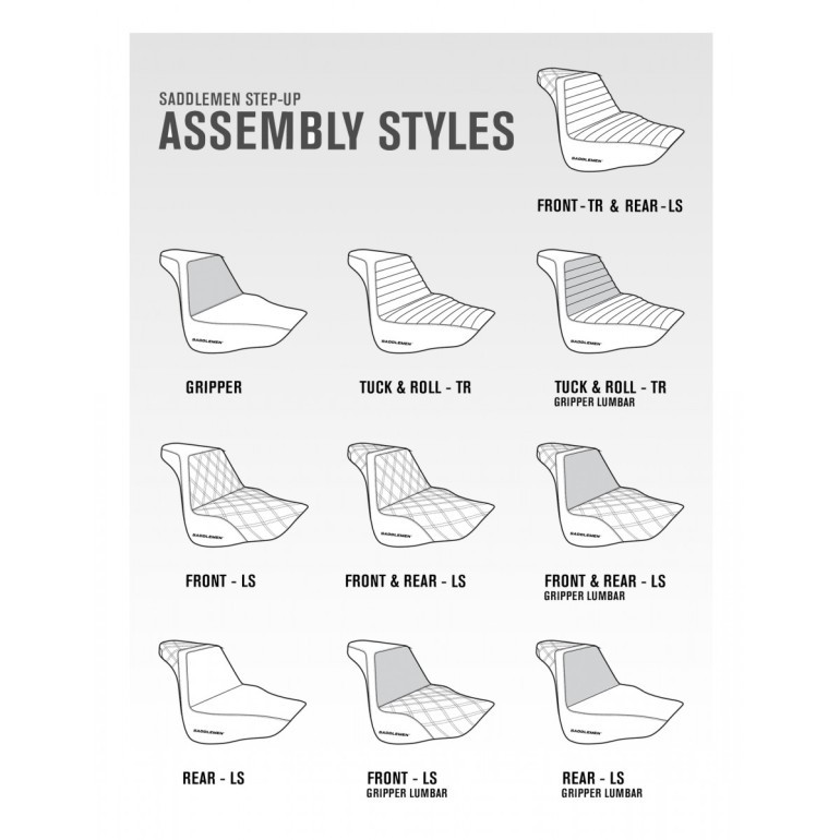 Saddlemen Step-Up Tuck & Roll Extended Reach Seat - Harley-Davidson FLHR/FLHT/FLHX/FLTR Touring (2008-2025)