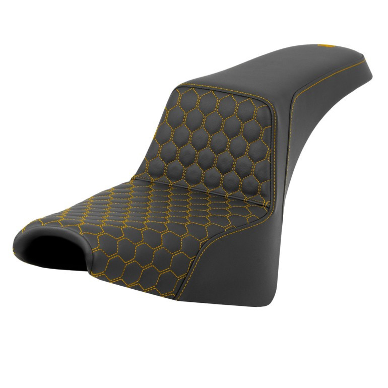 Saddlemen Step-Up Honeycomb Stitch Colored Stitch Seat - Harley-Davidson Street Bob FXBB/FXBBS/Standard FXST (2018-2026)