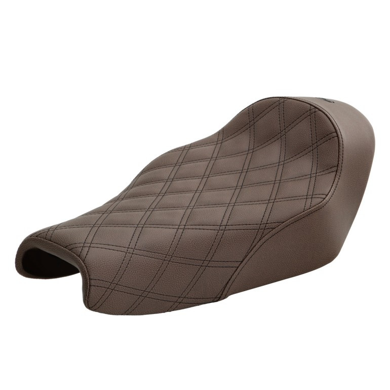 Saddlemen Renegade Brown Lattice Stitch Solo Seat - Harley-Davidson Sportster 3.3 Gal Tank/Forty-Eight (2004-2022)