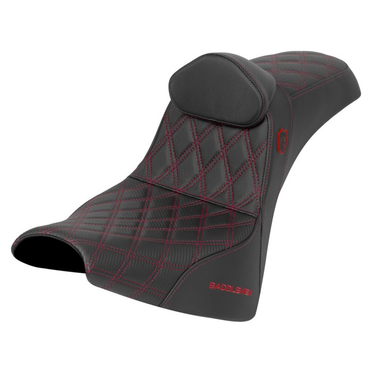 Saddlemen SDC Pro Series Performance Gripper Colored Stitch Seat with Lumbar Rest - Harley-Davidson Street Bob FXBB/FXBBS/Standard FXST (2018-2026)