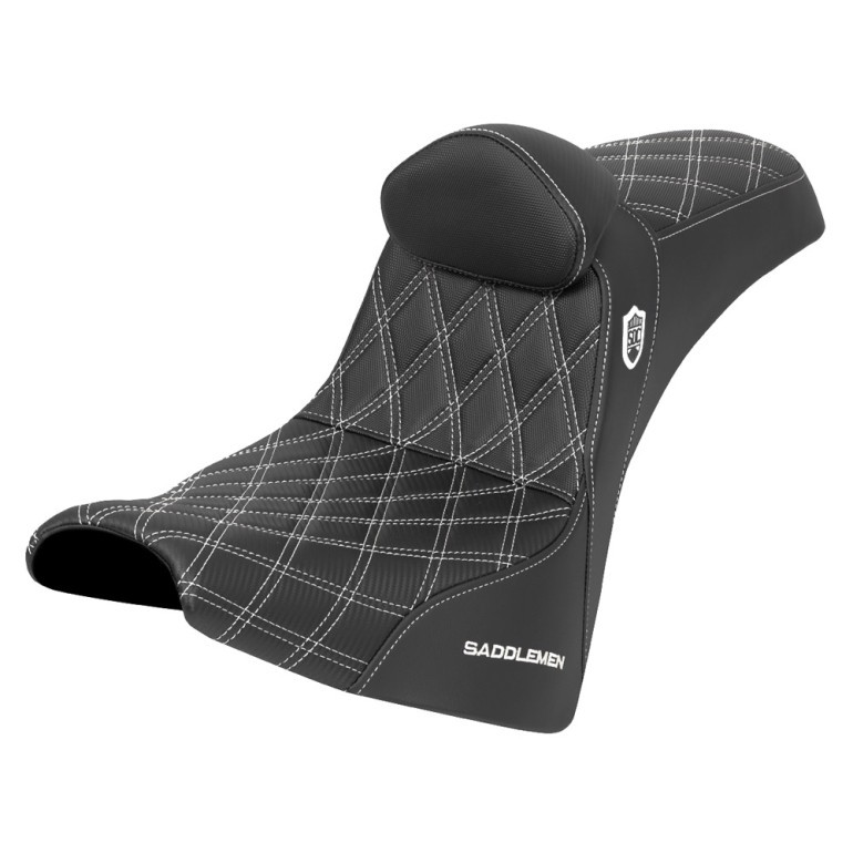 Saddlemen SDC Pro Series Performance Gripper Colored Stitch Seat with Lumbar Rest - Harley-Davidson Street Bob FXBB/FXBBS/Standard FXST (2018-2026)