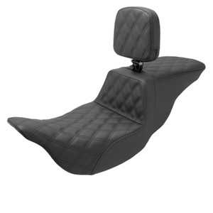 Saddlemen Tour Step-Up Front & Rear Lattice Stitch Seat - Harley-Davidson FLHR/FLHT/FLHX/FLTR Touring (2008-2025) (With Backrest)