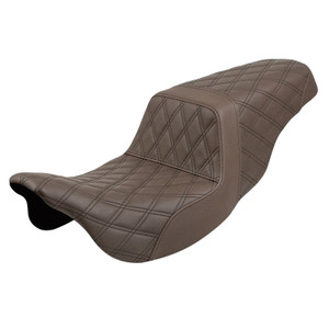 Saddlemen Step-Up Brown Front & Rear Lattice Stitch Seat - Harley-Davidson FLHR/FLHT/FLHX/FLTR Touring (2008-2025)