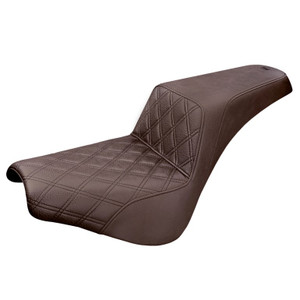 Saddlemen Step-Up Brown Front Lattice Stitch Seat - Harley-Davidson Street Bob FXBB/FXBBS/Standard FXST (2018-2026)