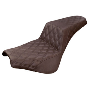 Saddlemen Step-Up Brown Front & Rear Lattice Stitch Seat - Harley-Davidson Street Bob FXBB/FXBBS/Standard FXST (2018-2026)