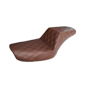 Saddlemen Step-Up Brown Front & Rear Lattice Stitch Seat - Harley-Davidson FXDB/FXDC/FXDL/FXD Dyna (1991-1995)