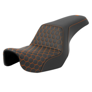 Saddlemen Step-Up Honeycomb Stitch Colored Stitch Seat - Harley-Davidson FXD/FXDWG/FLD Dyna (2006-2017)