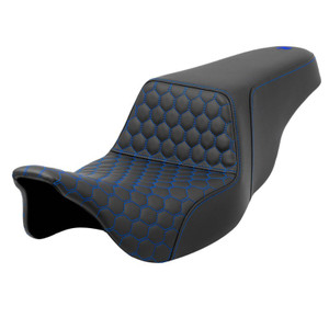 Saddlemen Step-Up Honeycomb Stitch Extended Reach Colored Stitch Seat - Harley-Davidson FLHR/FLHT/FLHX/FLTR Touring (2008-2025)