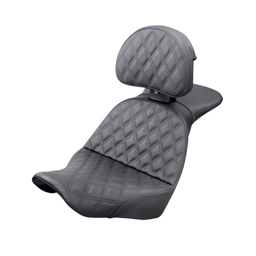 Saddlemen Explorer Lattice Stitch Seat - Harley-Davidson Low Rider FXLR/FXLRS/FXLRST/Sport Glide FLSB (2018-2026) (With Backrest)