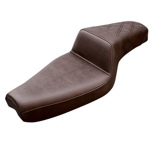 Saddlemen Step-Up Brown Rear Lattice Stitch Seat - Harley-Davidson XL Sportster (1979-2003)