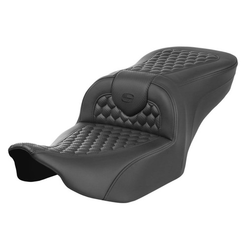 Saddlemen Road Sofa Honeycomb Stitch Extended Reach Seat - Harley-Davidson Road Glide/Street Glide/CVO Road Glide/CVO Street Glide (2023-2026)