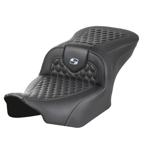 Saddlemen Road Sofa Honeycomb Stitch Colored Stitch Seat - Harley-Davidson Road Glide/Street Glide/CVO Road Glide/CVO Street Glide (2023-2026) (Without Backrest)