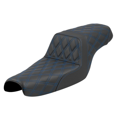 Saddlemen Step-Up Front & Rear Lattice Stitch Colored Stitch Seat - Harley-Davidson Sportster 3.3 Gal Tank/Forty-Eight (2004-2022)
