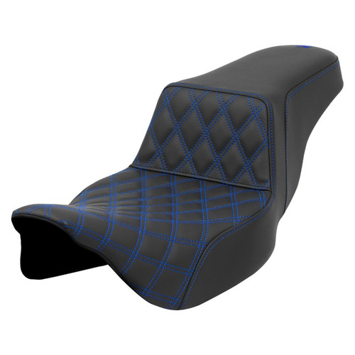 Saddlemen Step-Up Front Lattice Stitch Extended Reach Colored Stitch Seat - Harley-Davidson FLHR/FLHT/FLHX/FLTR Touring (2008-2024)