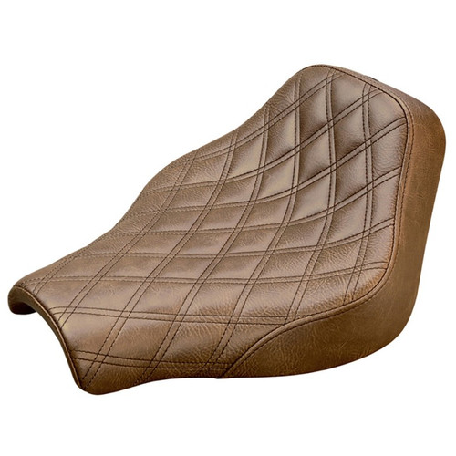 Saddlemen Renegade Brown Lattice Stitch Solo Seat - Harley-Davidson Street Bob FXBB/FXBBS/Standard FXST (2018-2026)