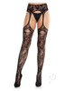 Leg Ave Bloom Stckng Ct Thi Grtr Blk Os