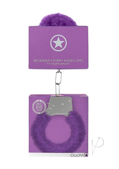 Ouch Beginners Handcuffs Furry Purple