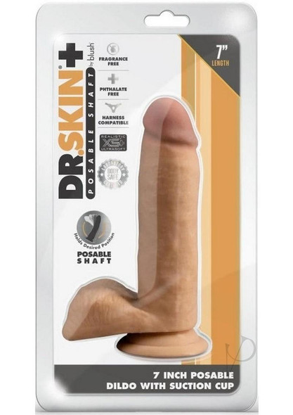 Dr Skin Plus Posable Dildo 7 Mocha Dr Skin Plus Posable Dildo 7 Mocha