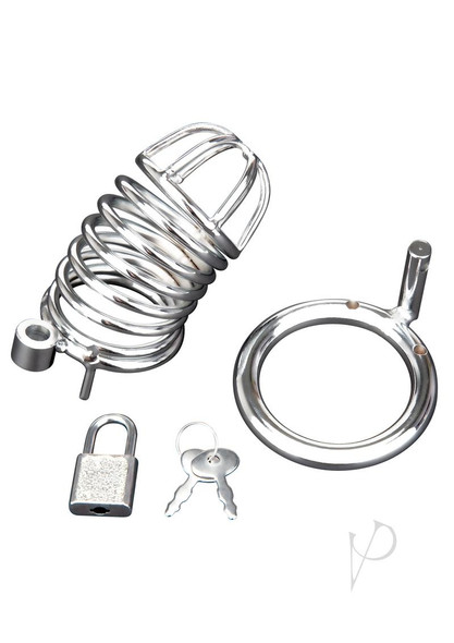 Deluxe Chastity Cage Silver Deluxe Chastity Cage Silver