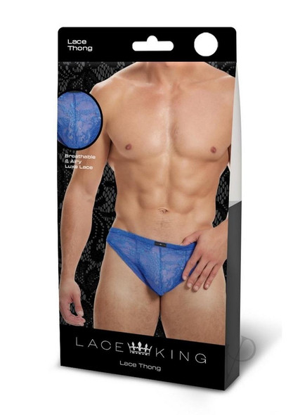 Lace King Lace Thong M/l Blu Lace King Lace Thong M/l Blu