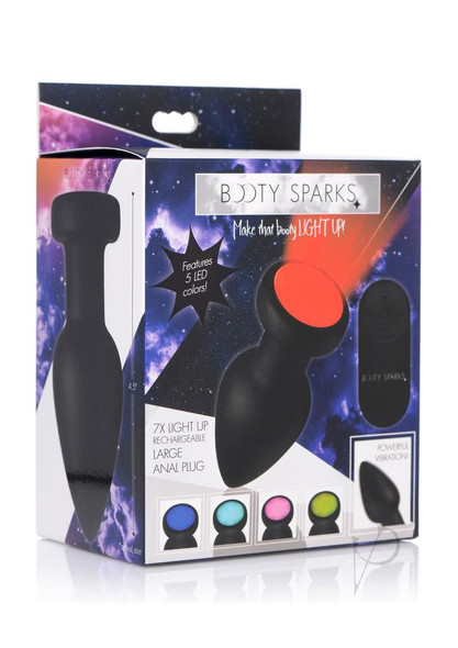 Booty Sparks Silicone Vibe Led Plug Lg Booty Sparks Silicone Vibe Led Plug Lg