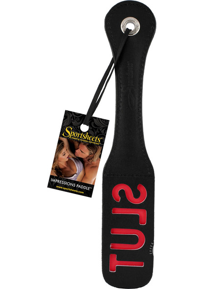 12 Leather Slut Impression Paddle 12 Leather Slut Impression Paddle