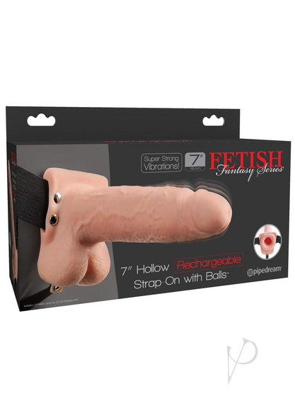 Ff Hollow Recharge Strapon W/balls 7 Fl Ff Hollow Recharge Strapon W/balls 7 Fl