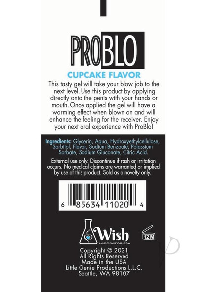Problo Oral Pleasure Gel Cupcake 1.5oz Problo Oral Pleasure Gel Cupcake 1.5oz