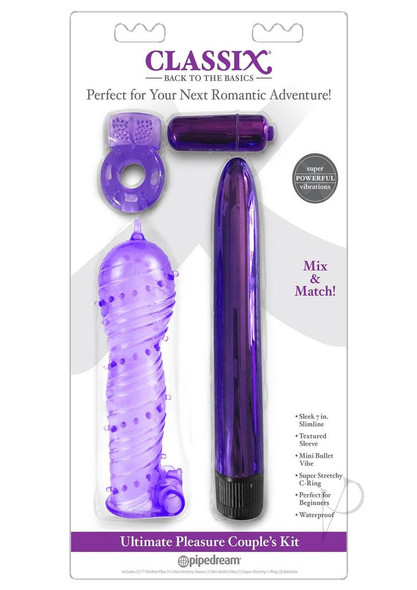 Classix Ult Pleasure Couples Kit Purp