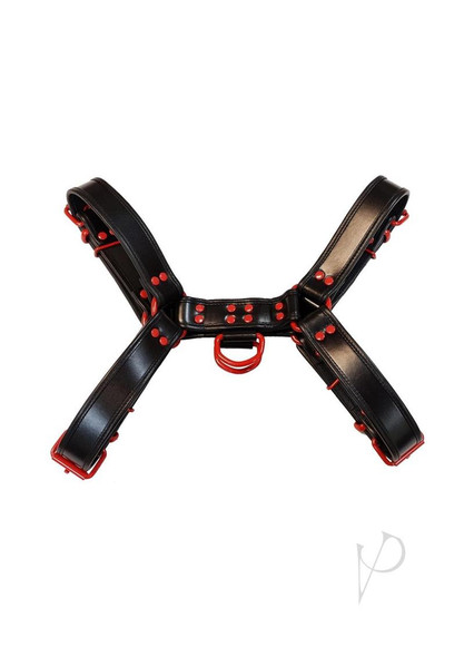 Leather O T Harness Blk/red Sm Leather O T Harness Blk/red Sm