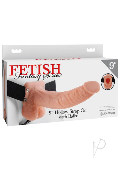 Ff Hollow Strap On W/balls 9 Flesh Ff Hollow Strap On W/balls 9 Flesh