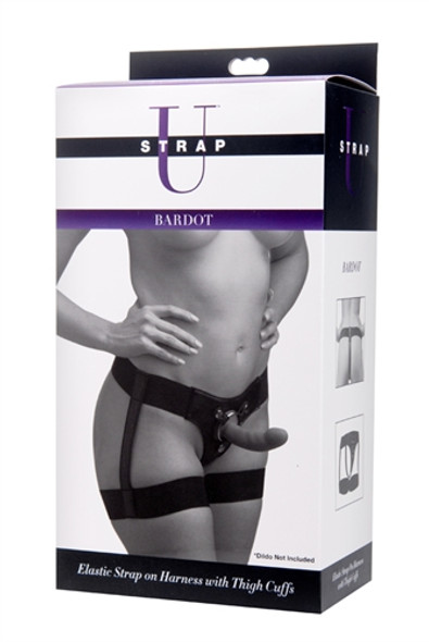 Bardot Elastic Strap on Harness With Thigh Cuffs Bardot Elastic Strap on Harness With Thigh Cuffs