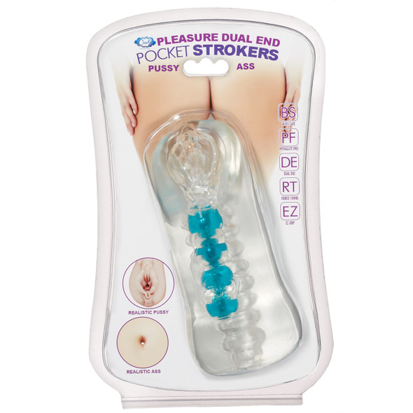 Personal Double Ended Beaded Stroker Clear Personal Double Ended Beaded Stroker Clear