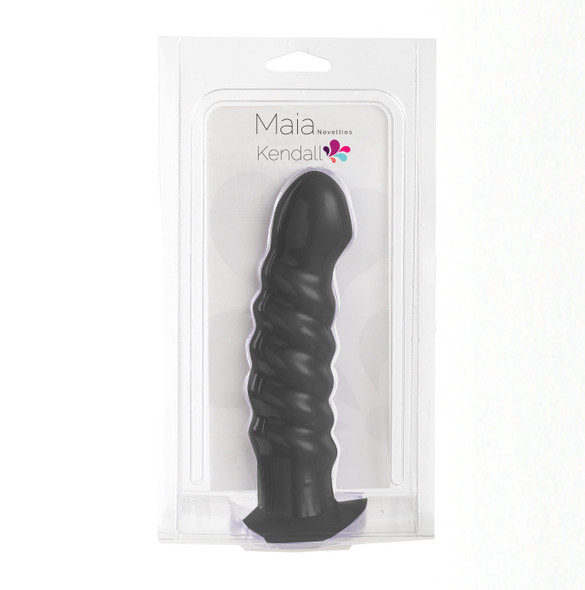 Kendall Silicone Dong Swirled Satin Finish - Black Kendall Silicone Dong Swirled Satin Finish - Black