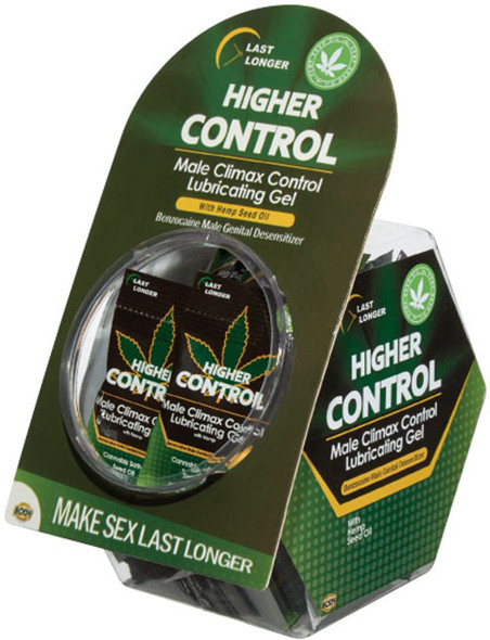 Higher Control Male Climax Control Lubricating Gel With Hemp - 50 Pc Higher Control Male Climax Control Lubricating Gel With Hemp - 50 Pc