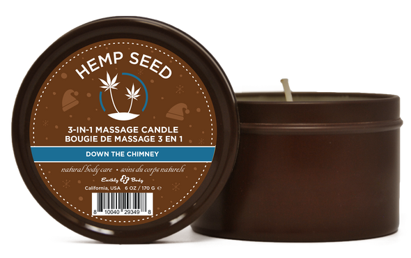 Hemp Seed 3-in-1 Massage Candle Down the Chimney 6oz/ 170 G Hemp Seed 3-in-1 Massage Candle Down the Chimney 6oz/ 170 G