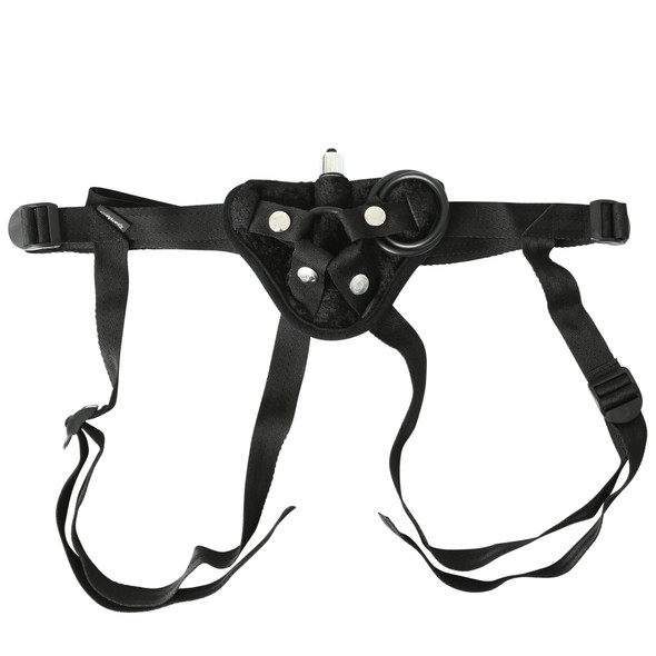 Vibrating Black Velvet Strap On Vibrating Black Velvet Strap On