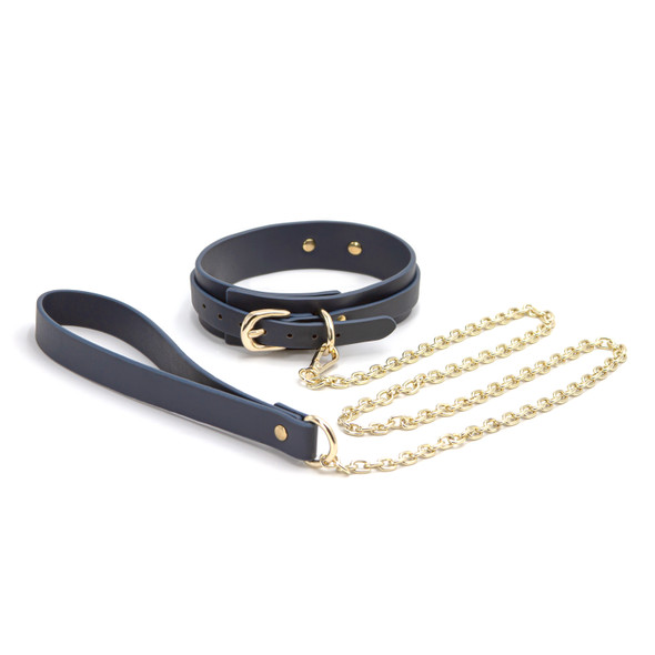 Bondage Couture - Collar and Leash - Blue Bondage Couture - Collar and Leash - Blue