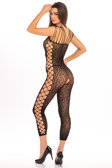 Animal Crotchless Bodystocking - One Size - Black Animal Crotchless Bodystocking - One Size - Black