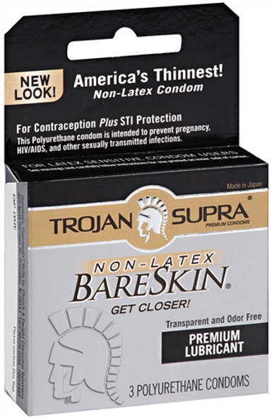 Trojan Supra Bareskin Polyurethane - 3 Pack Trojan Supra Bareskin Polyurethane - 3 Pack